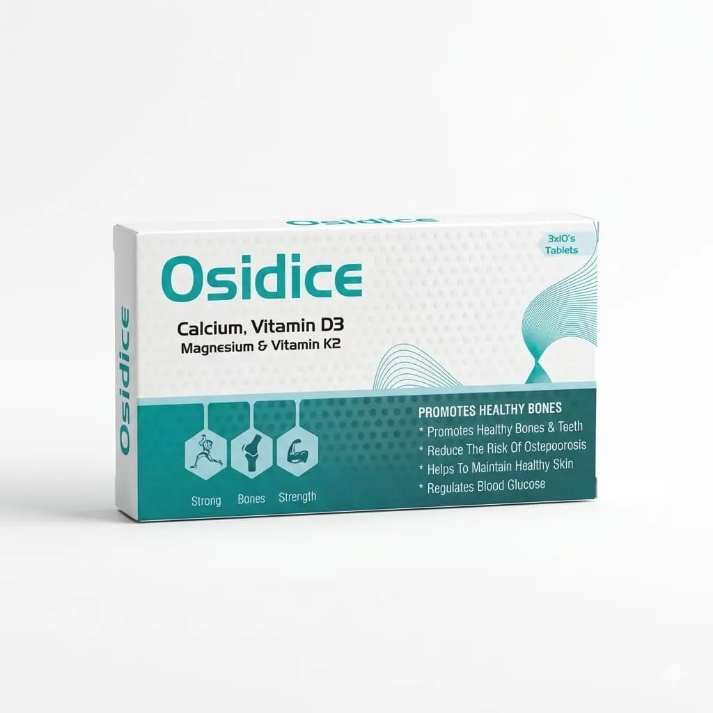 "Osidice Calcium, Vitamin D3, Magnesium and K2 HBF PHARMA"