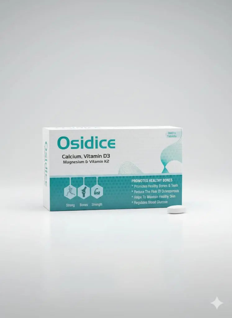 "Osidice Calcium, Vitamin D3, Magnesium and K2 HBF PHARMA"