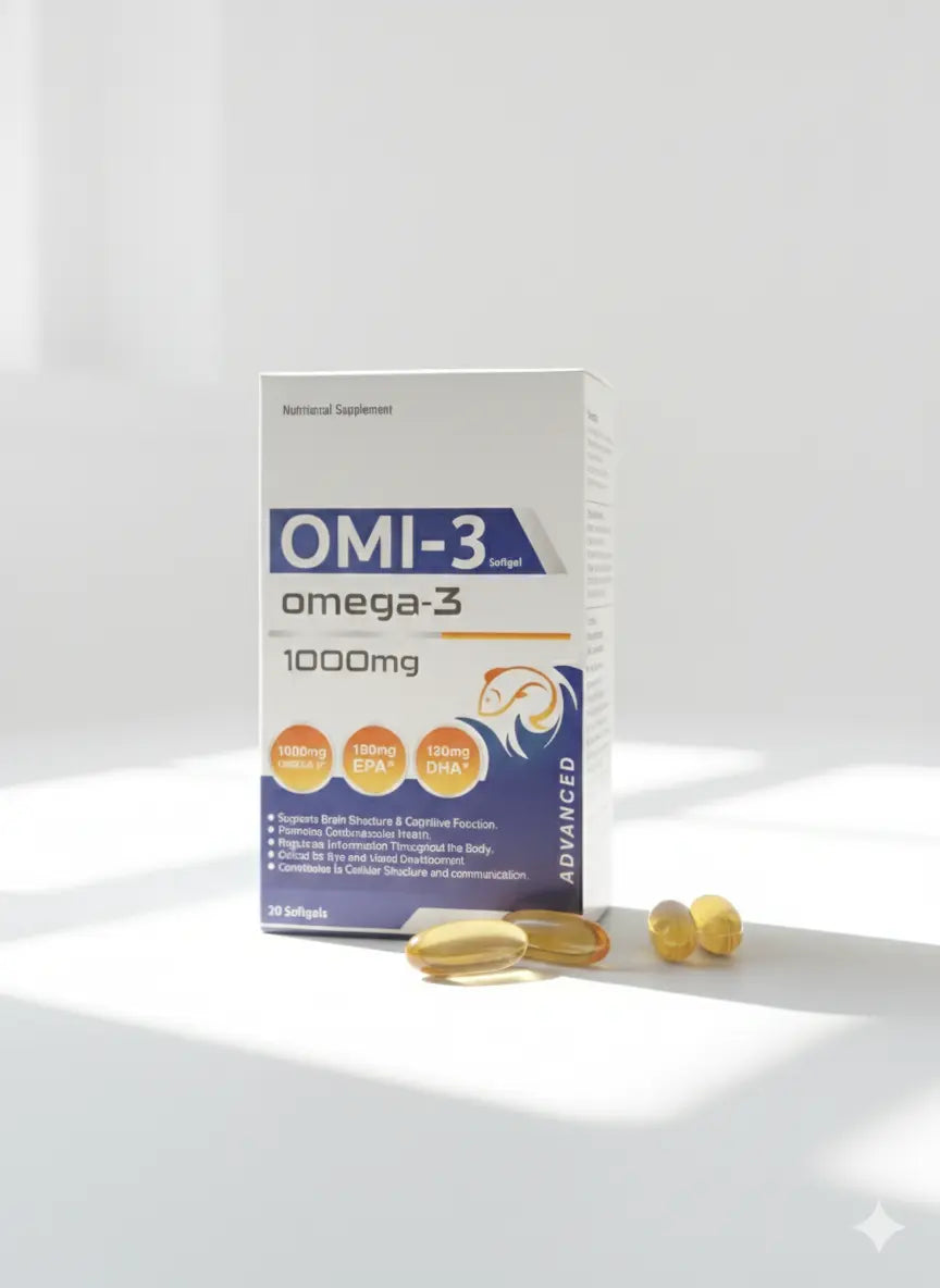 "OMI-3 Omega-3 Softgels 1000mg HBF PHARMA"